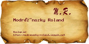 Modránszky Roland névjegykártya