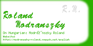 roland modranszky business card